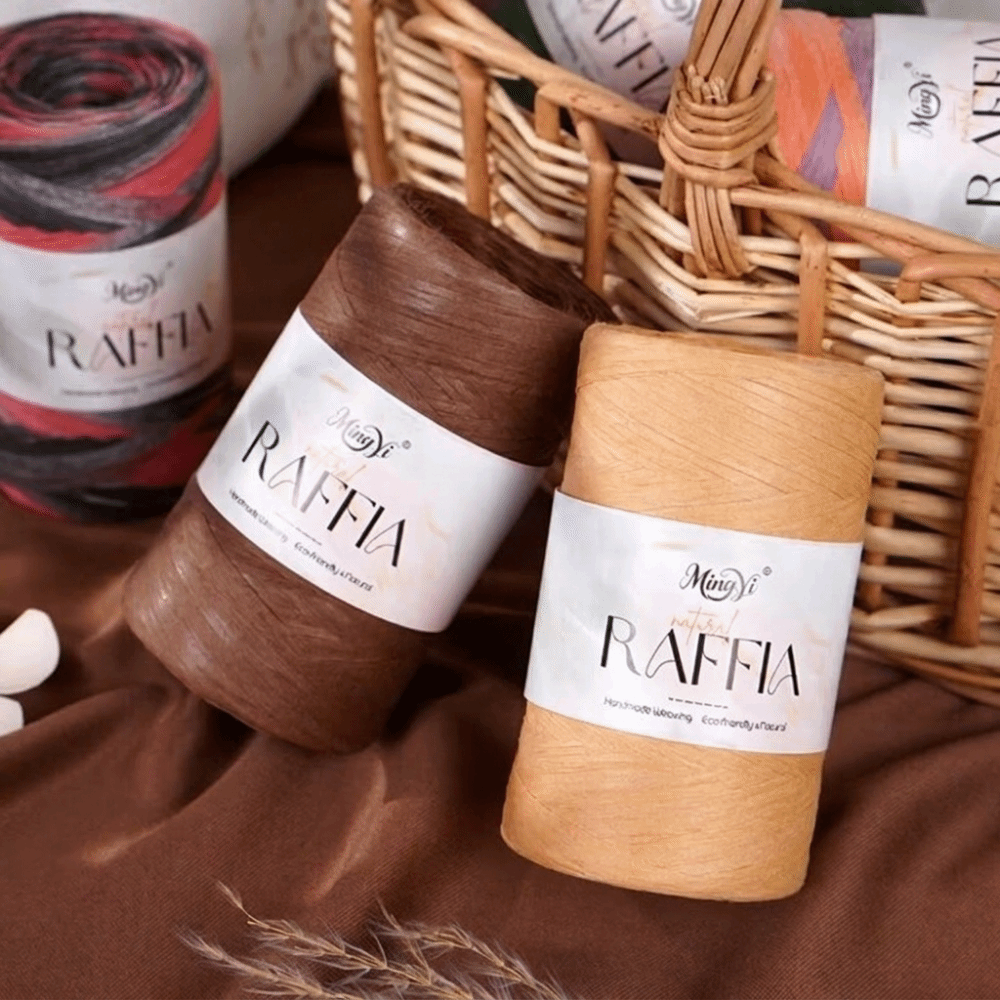 Crochet Bag Raffia - Benang Rafia Multiwarna DIY, Tali Rafia