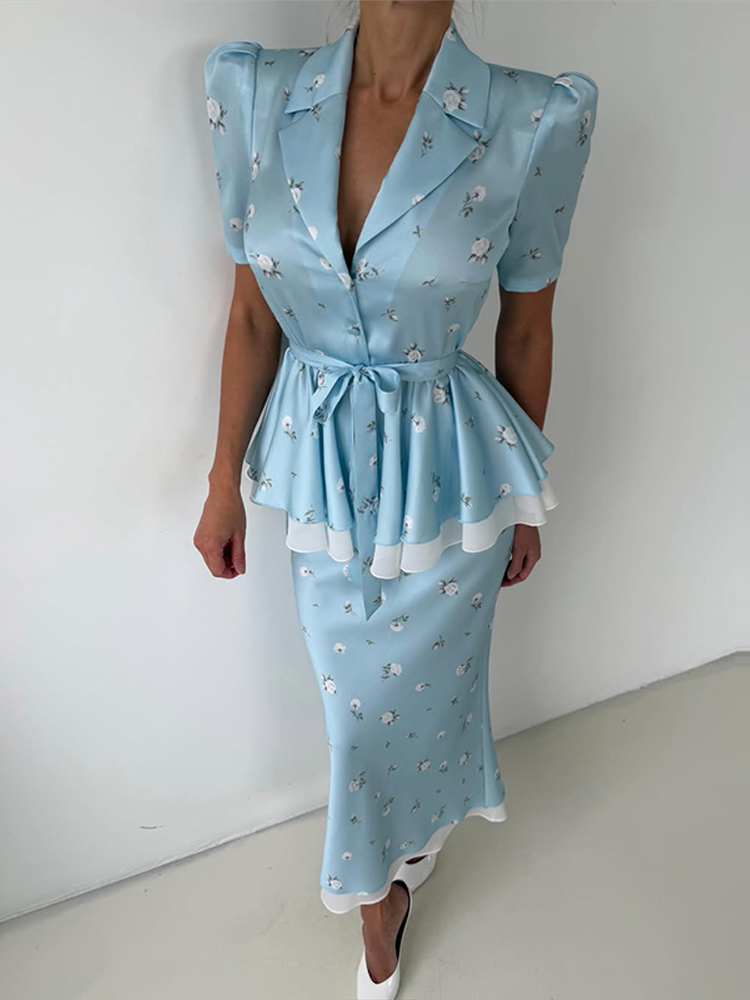 Set Blazer Floral Rok Midi Wan - Midi Skirt Floral ulasan dan harga