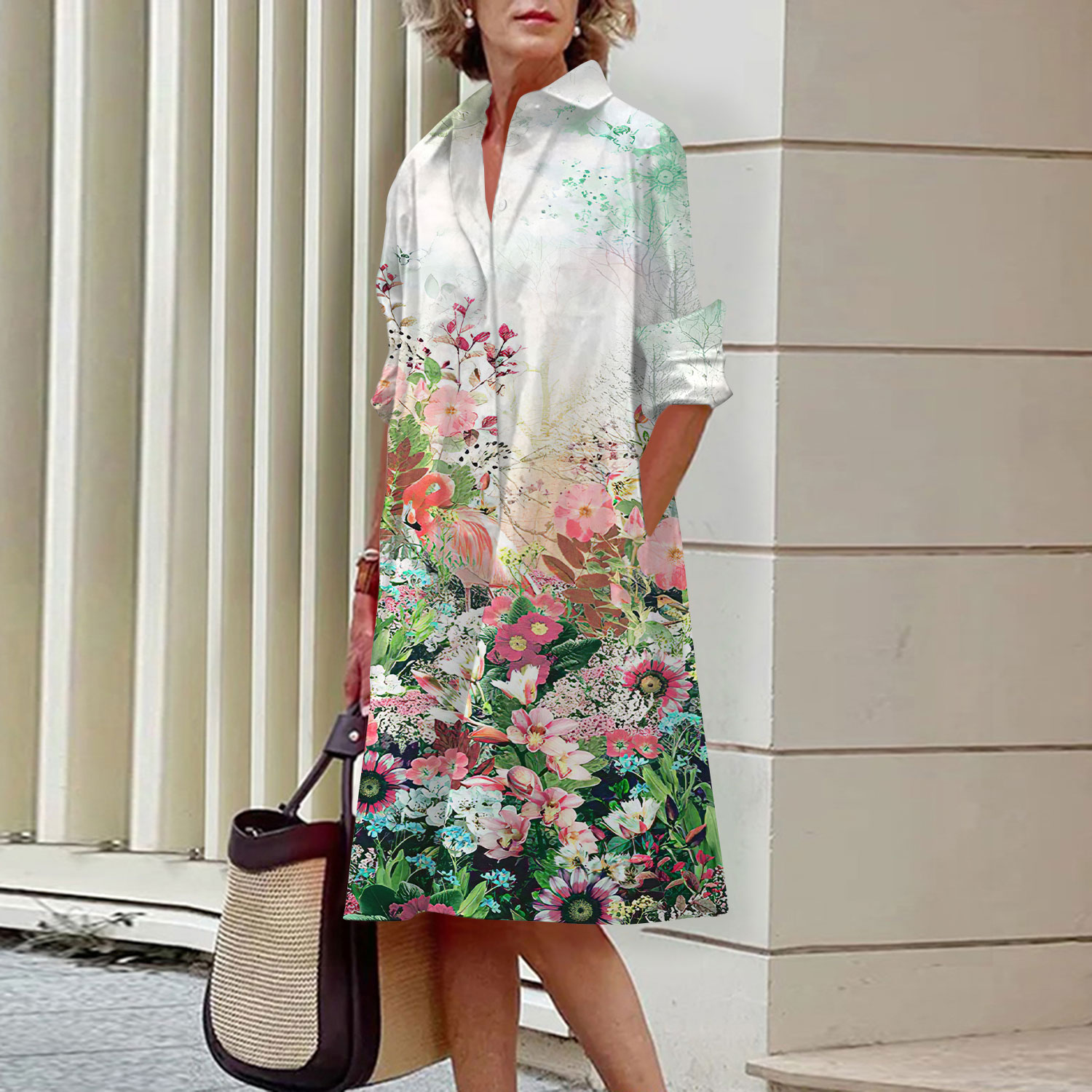 Kemeja motif bunga wanita eleg - Midi Skirt Floral ulasan dan harga