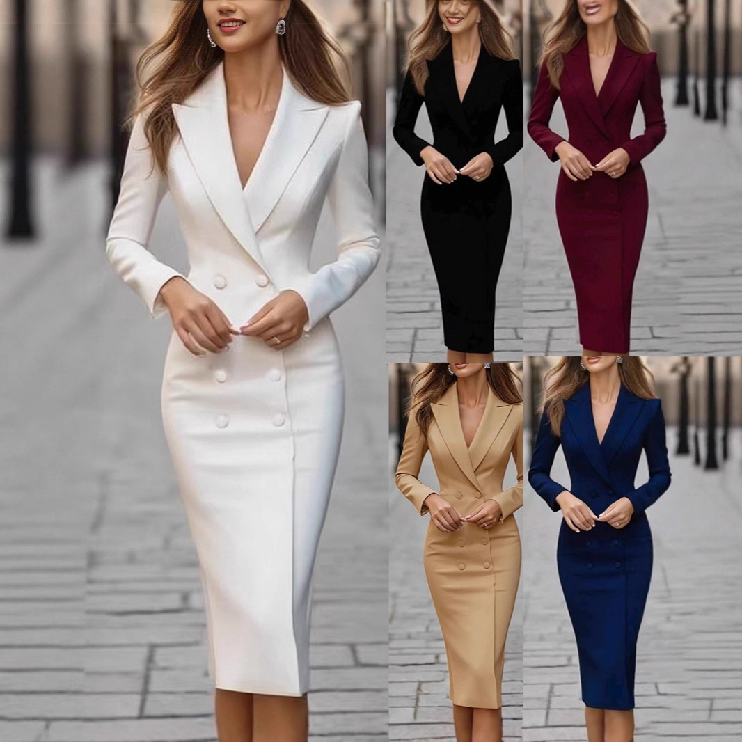 Gaun pesta warna polos ramping - Linen Dress Wrap ulasan dan harga